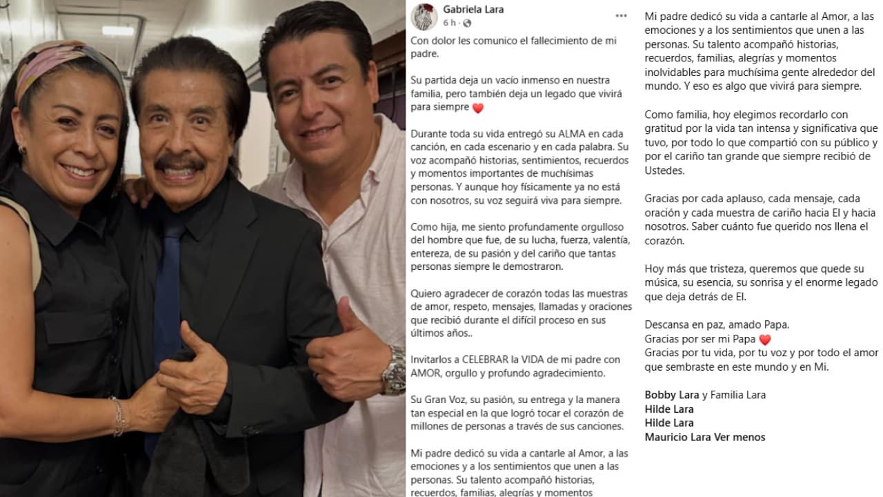 Gabriela Lara informó sobre la muerte de su padre, Hilde Lara.