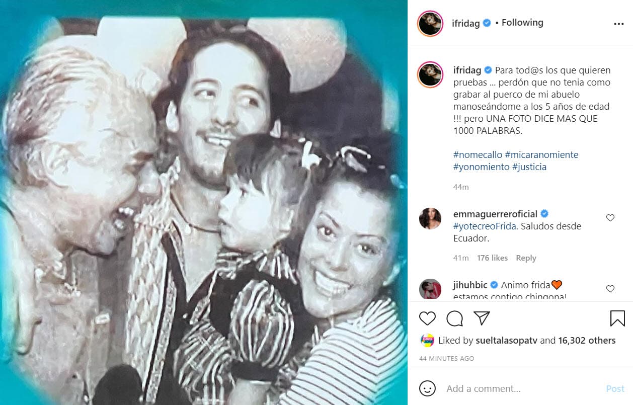 "
<b><a href="https://www.univision.com/famosos/enrique-guzman-frida-sofia-acusacion-abuso-sexual-reta-demande">No sé qué te hice, más que quererte</a></b>, ojalá que lo que encuentras en mí sea alivio, y no un daño más. ¿Quieres arruinar a tu mamá?, no puedes, ¿Quieres arruinar a tu papá?, pues puede que sí porque creo que él está en Nueva York, pero a mí no, yo me voy a defender, no te preocupes", sentenció en el show mexicano.
<br>