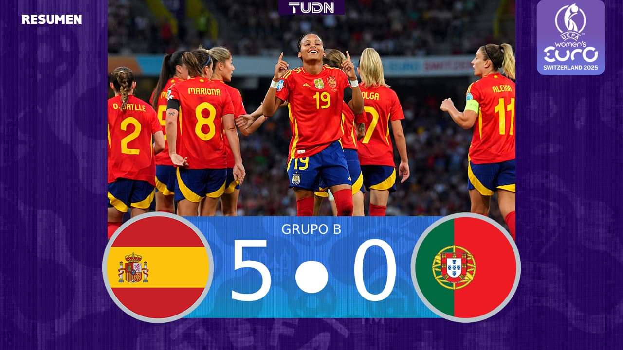 España inicia arrolladora y golea a Portugal en la Euro femenina