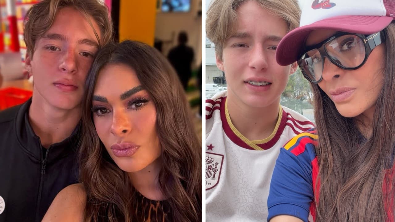 Galilea Montijo y su hijo Mateo.