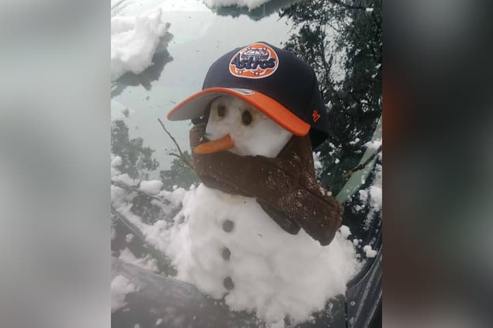 Muchos aprovecharon el raro evento para tomarse fotos, jugar con la nieve y construir el tradicional muñeco navideño.