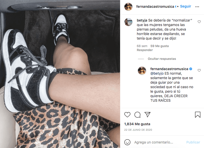 En esta ocasión, Castro se dio el tiempo para expresar en repetidas ocasiones que es "normal" tener vello corporal.