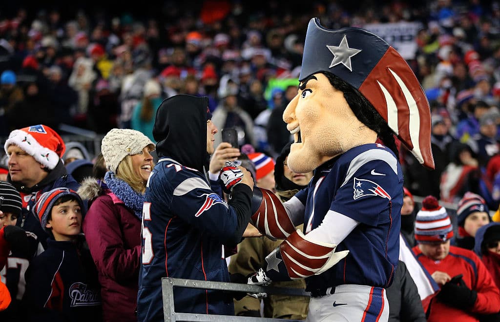 La mascota de los New England Patriots.