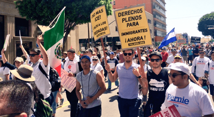 La marcha fue en el corazón de Los Ángeles.