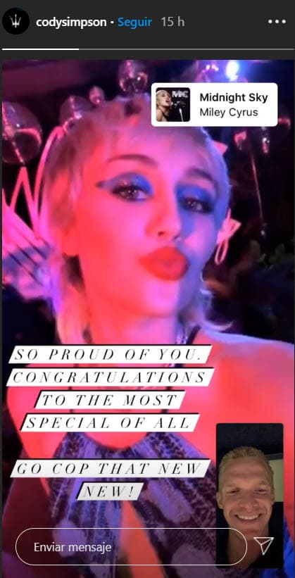 "
<b>Estoy muy orgulloso de ti</b>. Enhorabuena a la más especial de todas", se lee en la imagen que compartió en sus historias de Instagram.
<br>