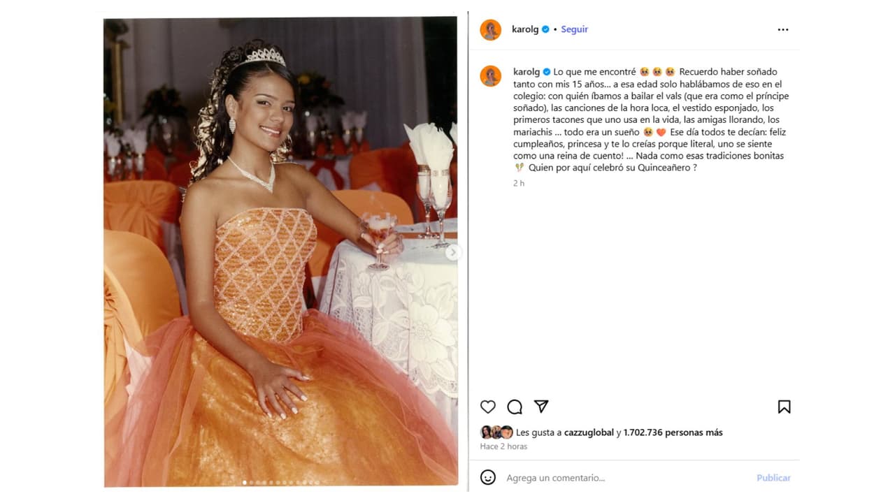 Así se veía Karol G a los 15 años.