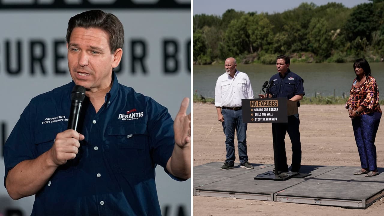 Sostiene DeSantis política antiinmigrante durante visita a la frontera sur y Río Grande, Texas