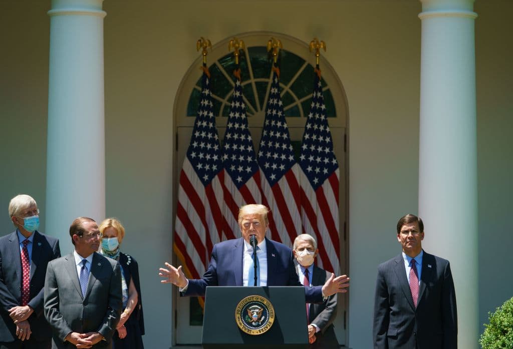 El presidente Trump en la Casa Blanca el 15 de mayo del 2020.
