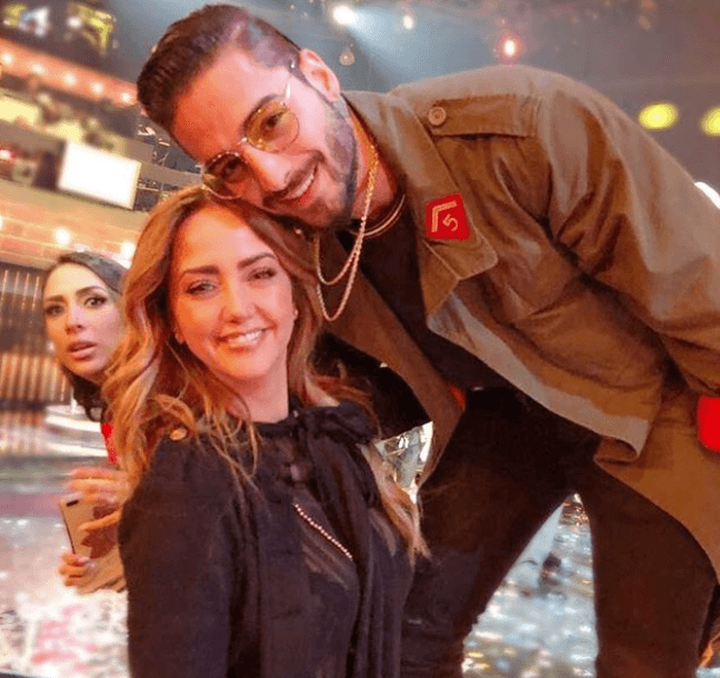 Andrea Legarreta se tomó la foto del recuerdo con Maluma.