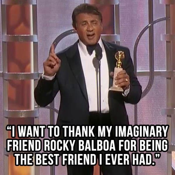 Sylvester Stallone al recibir su GG.