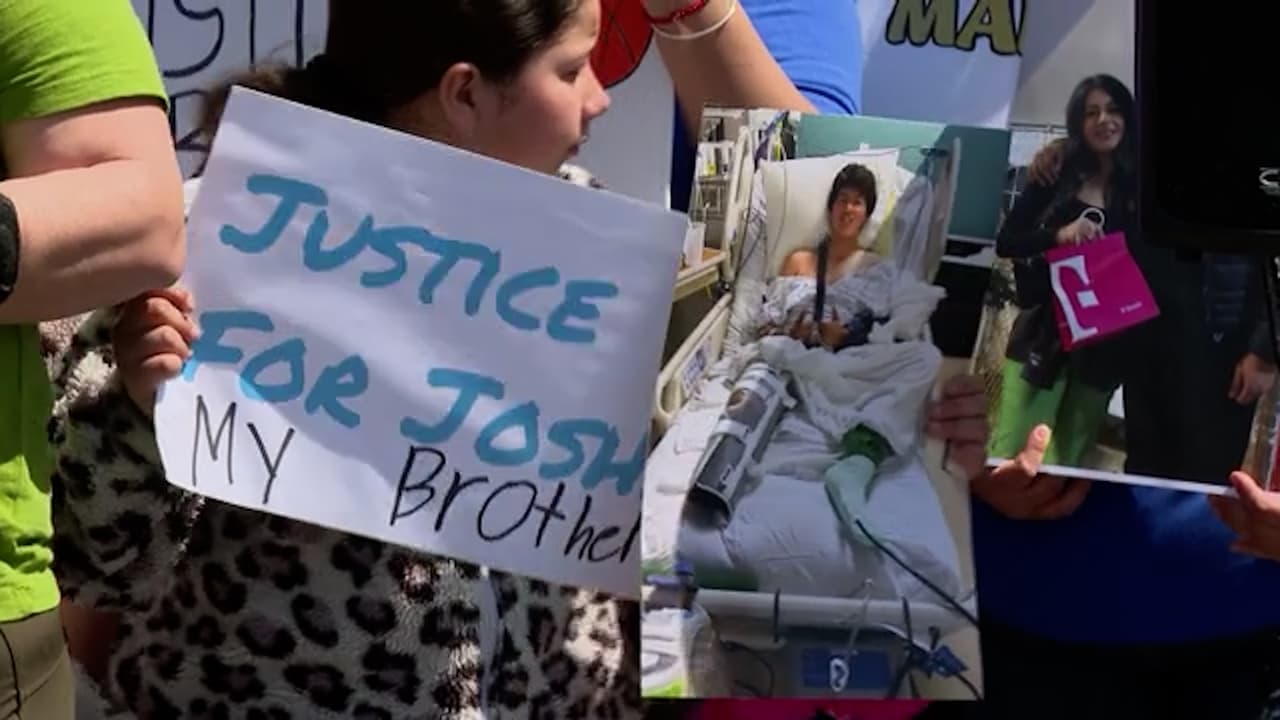 Protestan en Boyle Heights para exigir justicia por el niño hispano que perdió la pierna tras ser atropellado