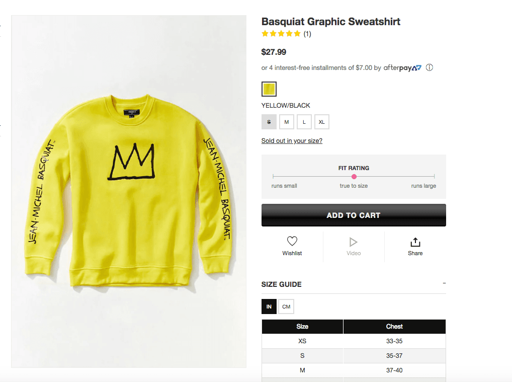 Y no solo se trata de marcas de productos, Forever21 también nos sorprendió con arte. La marca tiene una colección de ropa con los diseños del artista Jean-Michel Basquiat que celebra su trabajo callejero de los ochenta.
<br>