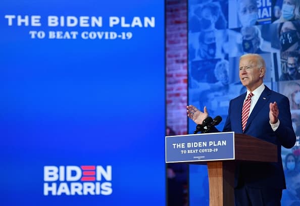 El candidato presidencial demócrata Joe Biden habla en Wilmington, Delaware, el viernes 23 de octubre del 2020.