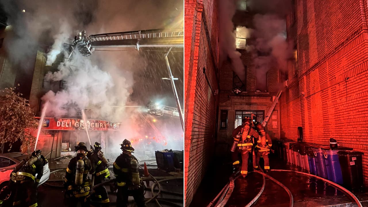 Incendio de cinco alarmas en deli del Bronx deja dos heridos y decenas de desplazados