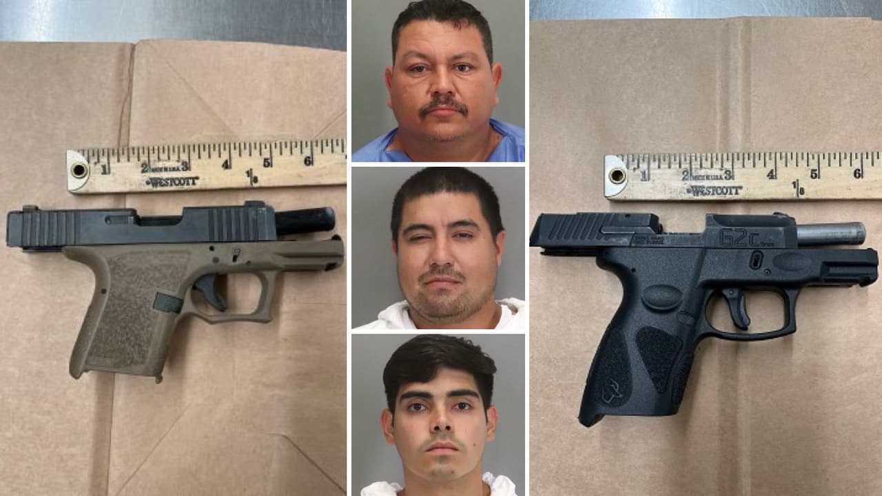 Los tres sospechosos enfrentan múltiples acusaciones graves, incluyendo intento de asesinato, violaciones de armas y evasión imprudente de delitos graves.