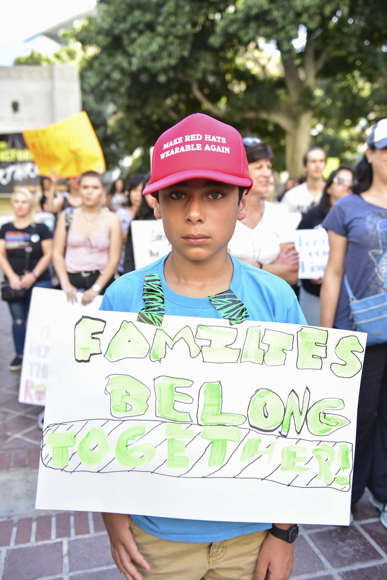 Los niños, unos de los principales protagonistas o afectados con esta crisis migratoria, también hicieron parte de la movilización.