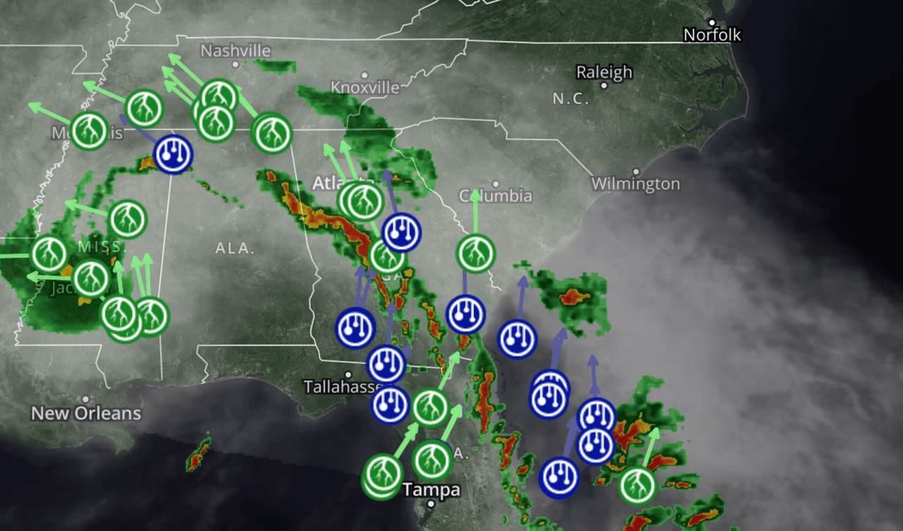 Advierten sobre tormentas de fuertes a severas en Georgia