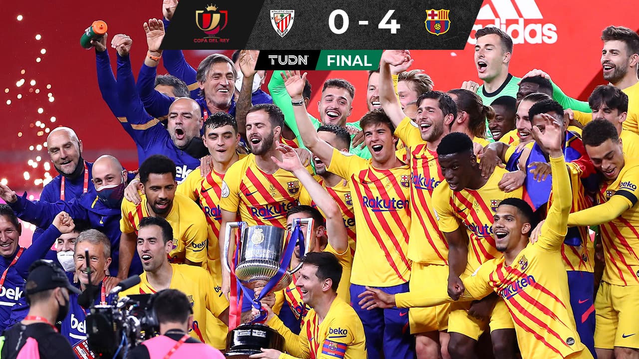 Messi marca doblete y Barcelona conquista la Copa del Rey