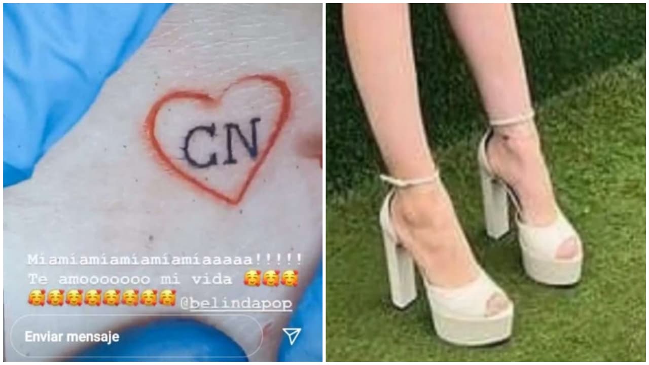 Posteriormente, Belinda tatuó en el centro del corazón las iniciales de Christian Nodal.