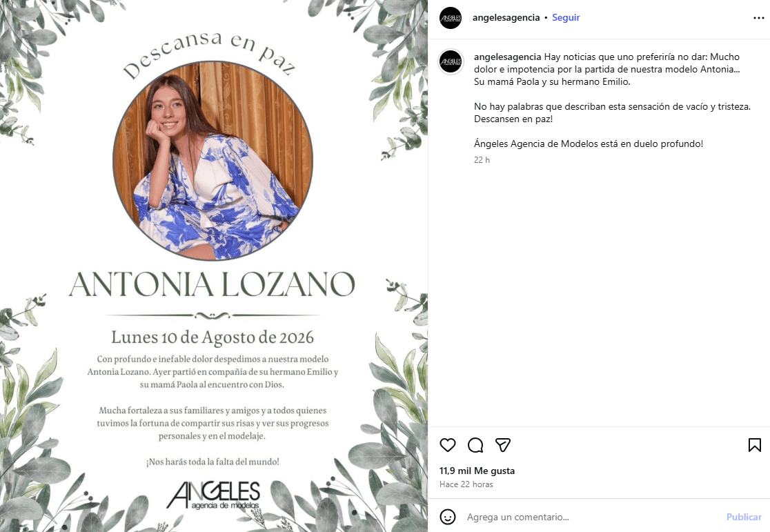 Mueren modelo Antonia Lozano, su mamá y hermano tras terremoto en Colombia.
