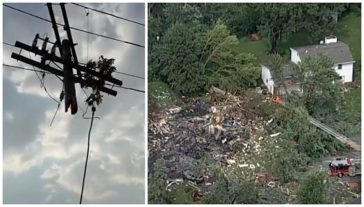 "La casa explotó": una muerte tras la tormenta que causó destrozos y afectó las clases en Portage
