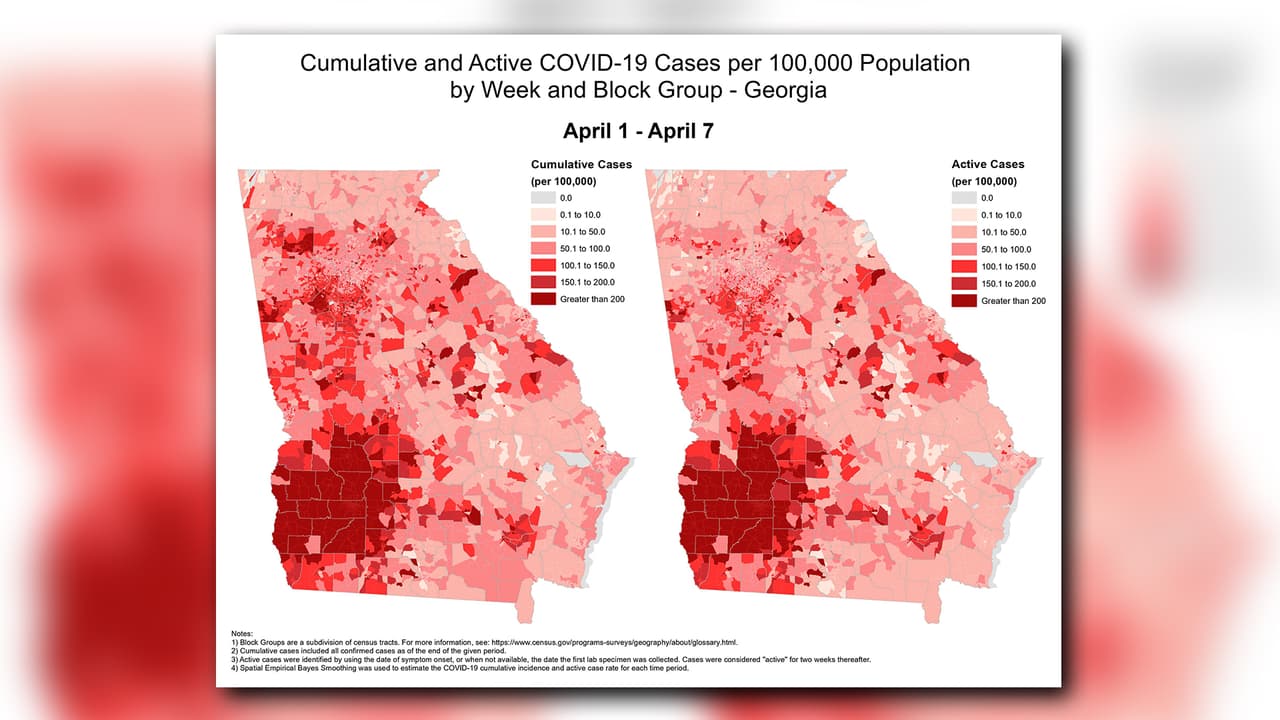 Semana 1: Del 01 de abril al 07 de abril. En ocho semanas se han contabilizado 22,147 contagios de coronavirus en Georgia.