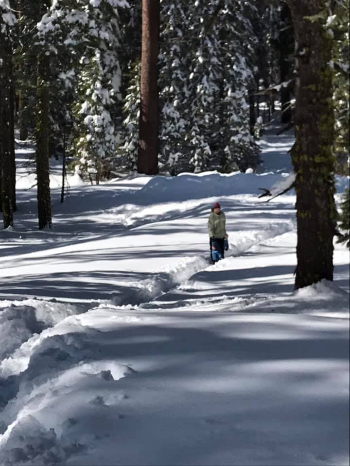 Cerca de la intersección de los caminos Big Oat Flat y Tioga Road, es posible encontrar esta área de nieve.