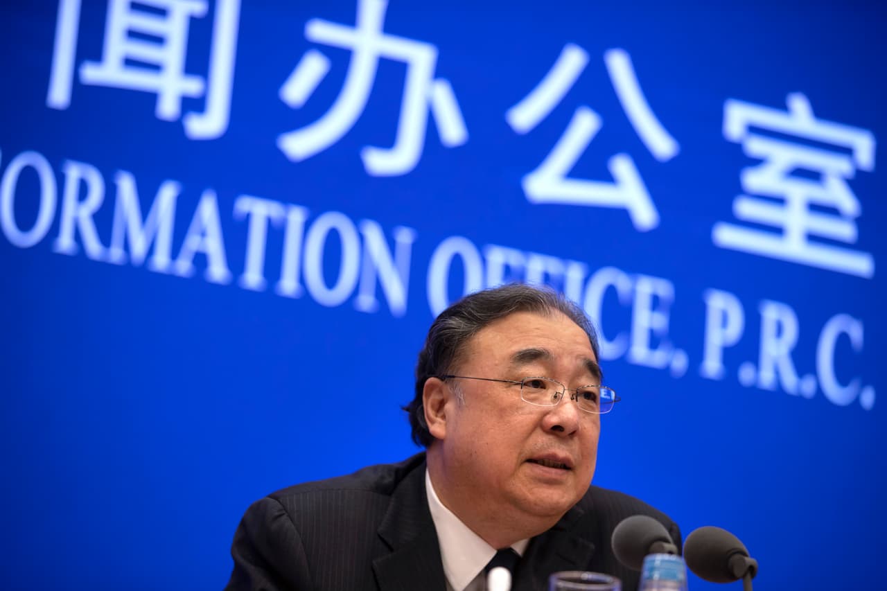 Ma Xiaowei, ministro de Salud de China, en conferencia de prensa este domingo en Pekín.