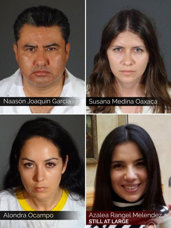 En junio de 2019, el arresto en California del líder de la iglesia La Luz del Mundo,
<b><a href="https://www.univision.com/noticias/criminalidad/naason-joaquin-se-declara-otra-vez-no-culpable-de-cara-a-un-posible-juicio-por-36-cargos-en-su-contra"> Naasón Joaquín García, </a></b>sacudió a toda su congregación. También detuvieron a sus dos asistentes, Alondra Ocampo y Susana Medina Oaxaca; y se emitió una orden de captura para una tercera mujer que sigue prófuga:
<b><a href="https://www.univision.com/noticias/criminalidad/ella-sabe-todo-sobre-naason-quien-es-la-profuga-en-el-caso-de-la-luz-del-mundo">Azalea Rangel.</a></b>