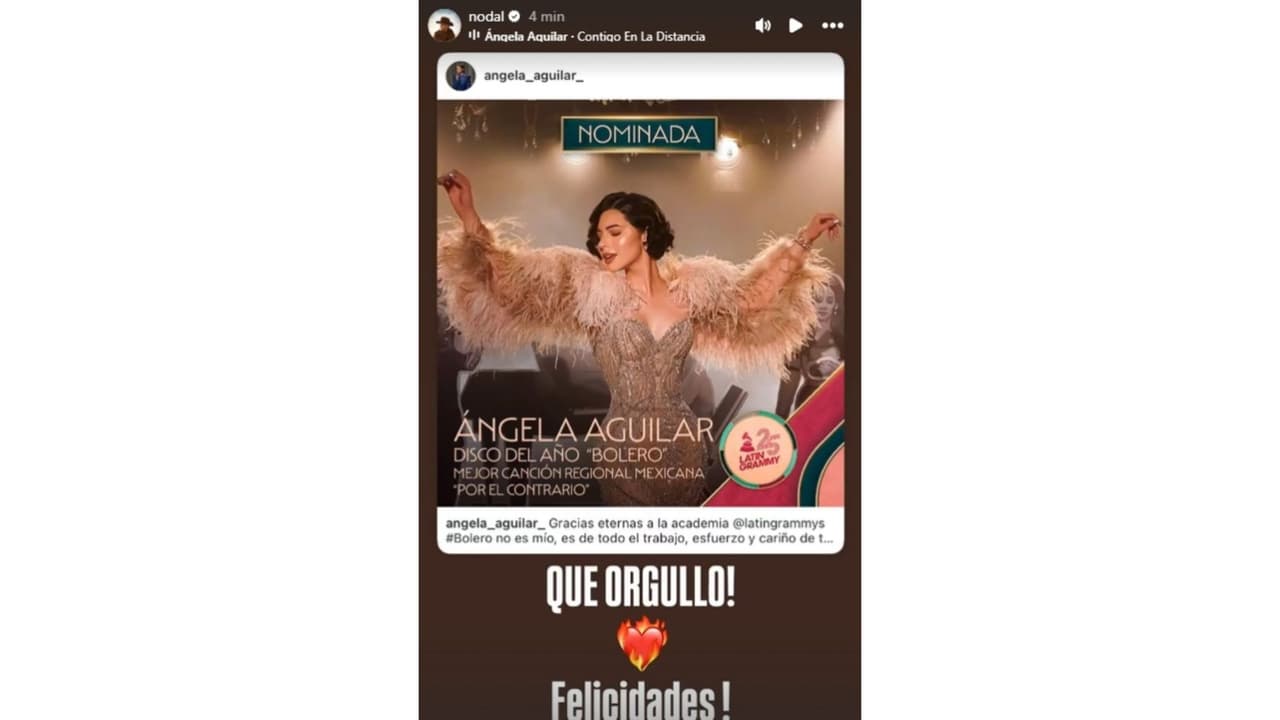 Nodal aplaudió el nuevo logró que su esposa sumó a su carrera como cantante.