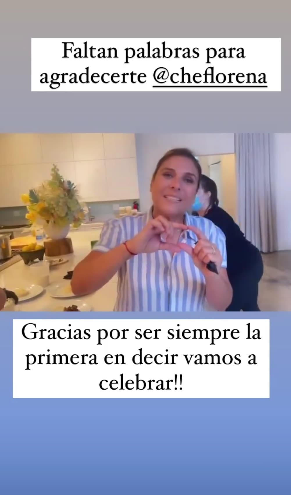 En este especial evento la comida estuvo a cargo de la chef Lorena García, amiga de la casa de Despierta América. Francisca agradeció por las delicias que les preparó a sus invitados a través de las redes sociales.