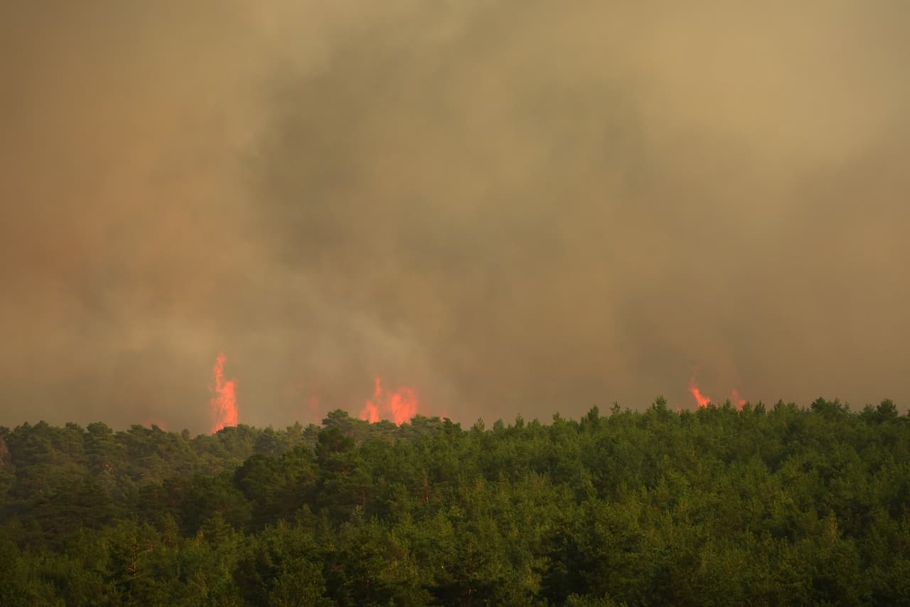 El humo en la provincia de Guadalajara en España.