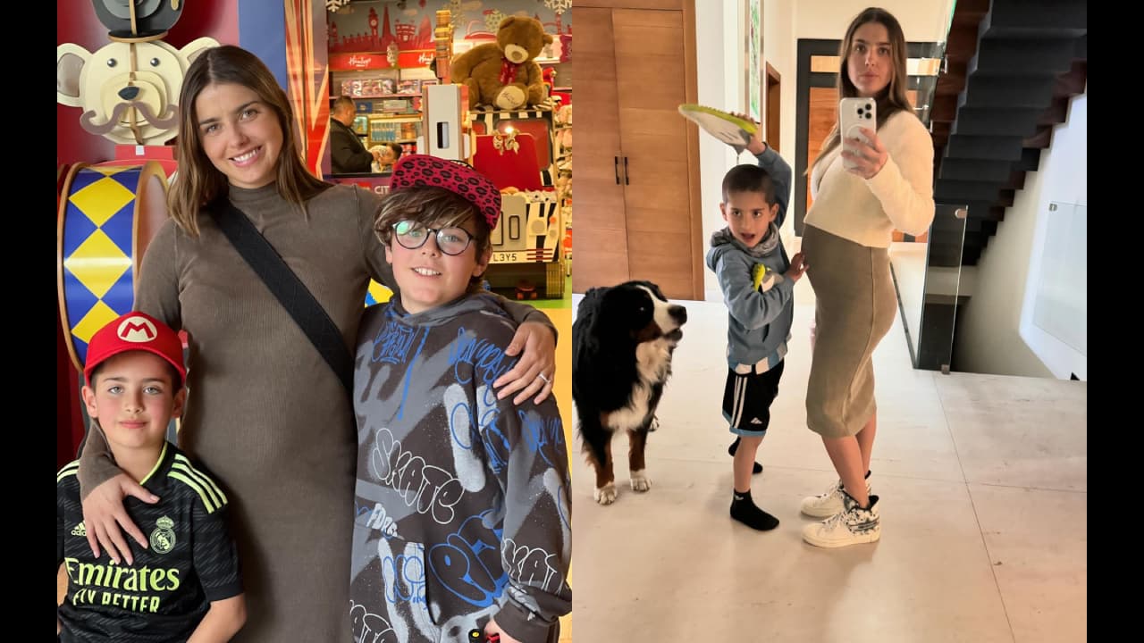 Michelle Renaud presume su pancita de embarazo junto a su hijo e hijastro