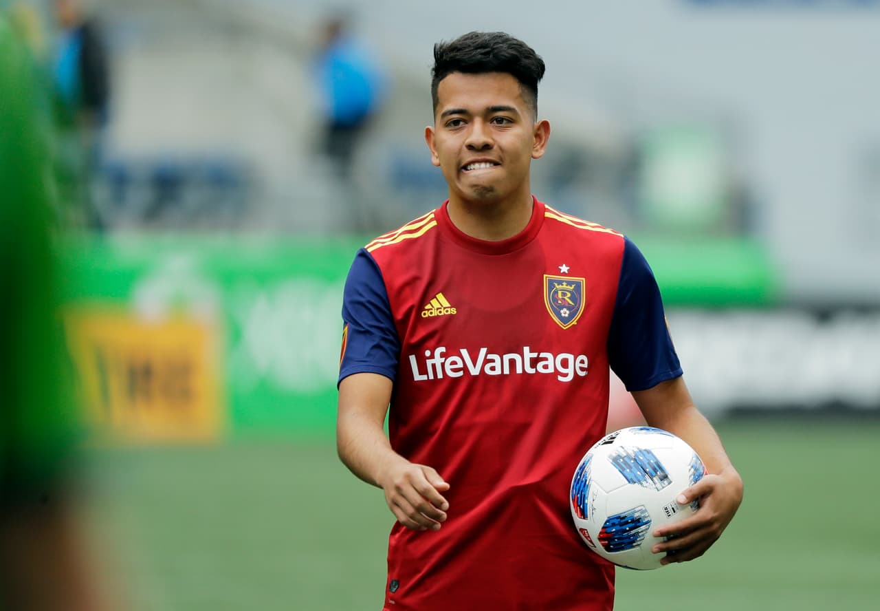 Sebastián Saucedo es un extremo de 22 años. Es indiscutible en el Real Salt Lake y tuvo paso por Liga MX con el Veracruz.