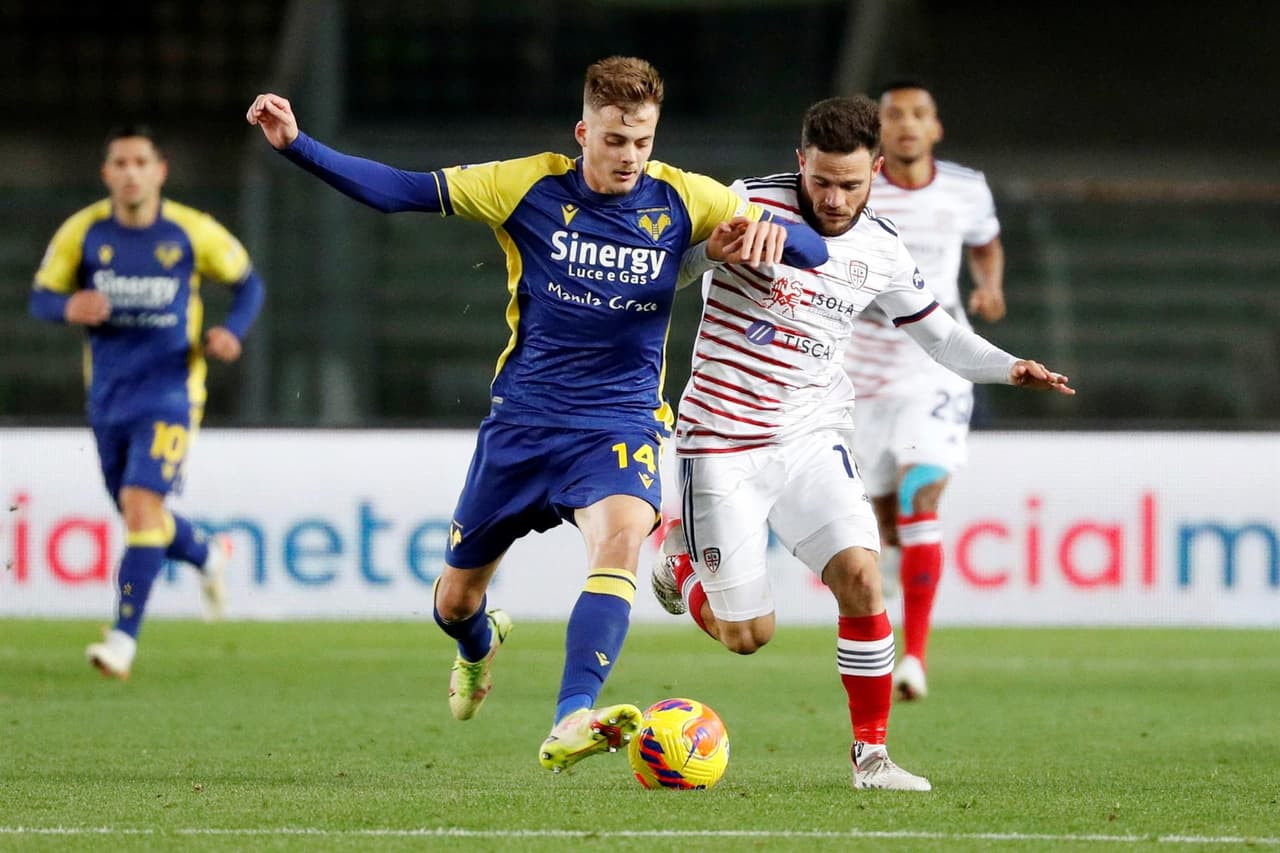 Hellas Verona y Cagliari no se hacen daño durante la J15 en la Serie A, éste último no ha podido salir de los puestos del descenso.