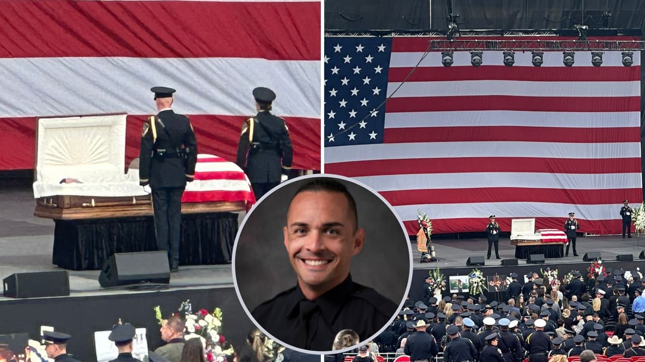 Realizan procesión y ceremonia fúnebre en honor al policía Jorge Pastore, quien falleció abatido en un atrincheramiento