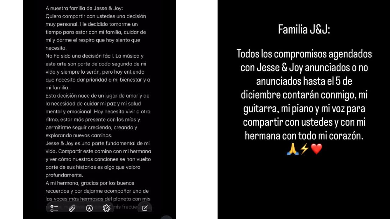 Jesse Huerta anuncia su retiro de la música: Jesse & Joy se separan.