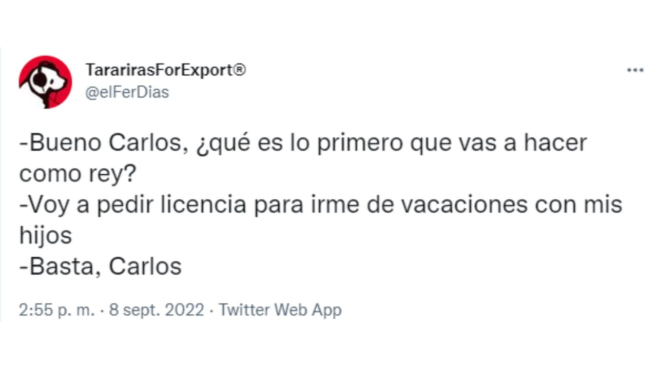 El rey Carlos III de Inglaterra se tomó un descanso a cinco días de asumir el trono y así reaccionaron en Twitter