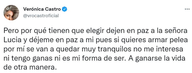 Y dejó claro que por su parte no habrá "pelea".