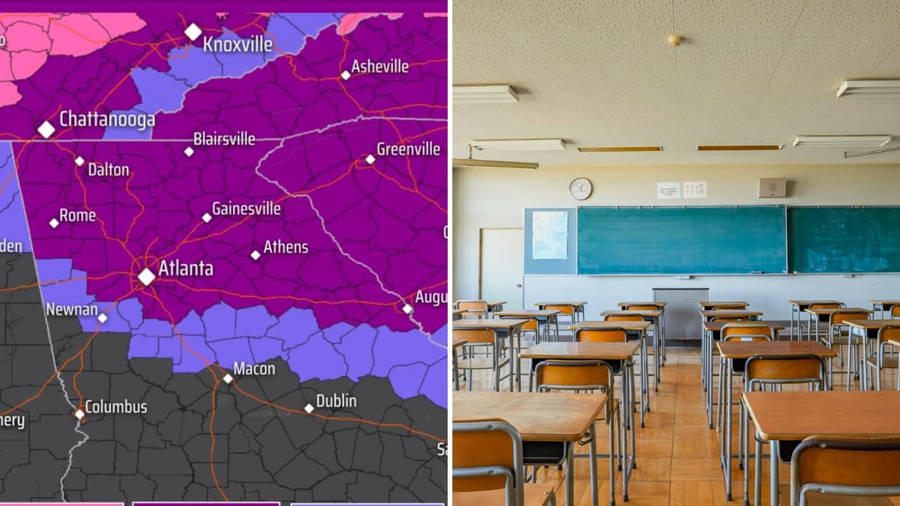 Escuelas en Georgia cancelan clases este lunes 26 de enero por riesgo de tormenta de hielo