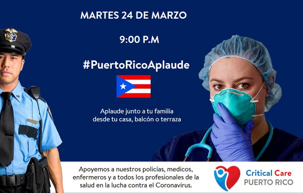 Puerto Rico se une al "Gran Aplauso Nacional" en apoyo a los profesionales de la salud y a la policía
