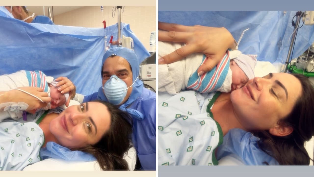 Michelle Galván y Andrés Sion presentan a su bebé Alexander.
