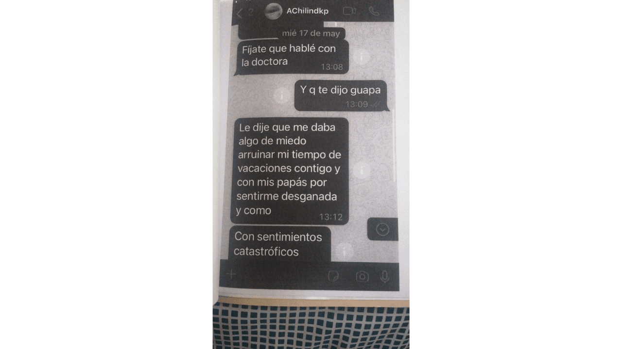 Mensajes de whatsapp de Gloria Cházaro enviados a Octavio Capetillo