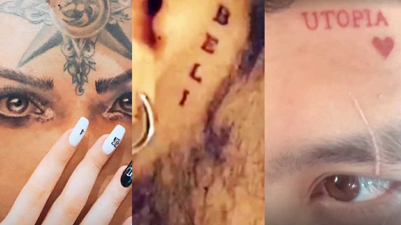 A la derecha aparece el tatuaje con la palabra 'utopía' que en las más recientes fotos de Nodal en la revista Life and Style no aparece. En la imagen también se muestran los dos diseños que ya se modificó.