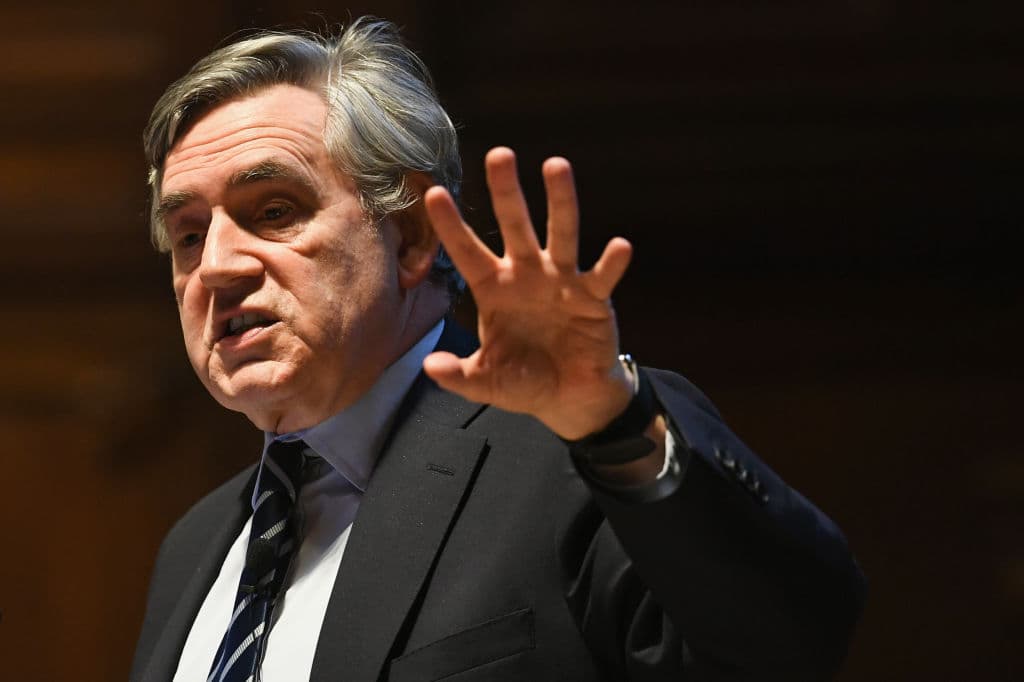 EDINBURGH, SCOTLAND - OCTOBER 04: Former British Prime Minister Gordon Brown addresses a conference exploring China's 900 billion dollar initiative to stimulate economic growth and the impact it will have on the UK, on October 4, 2017 in Edinburgh, Scotland. The former Prime Minister is one of several international scholars and business leaders taking part in the landmark conference at the University of Edinburgh McEwan Hall that will assess the potential impact of China's most significant investment since the Great Wall. (Photo by Jeff J Mitchell/Getty Images)