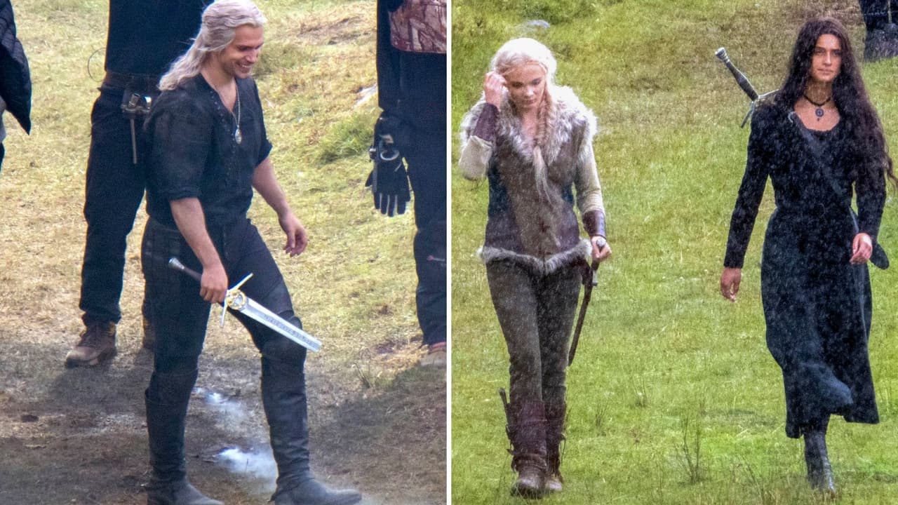 Henry Cavill, Anya Chalotra y Freya Allan (2022)