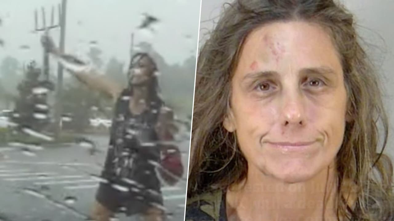 Arrestan a mujer que usaba un látigo y un tenedor de granjero frente a un supermercado