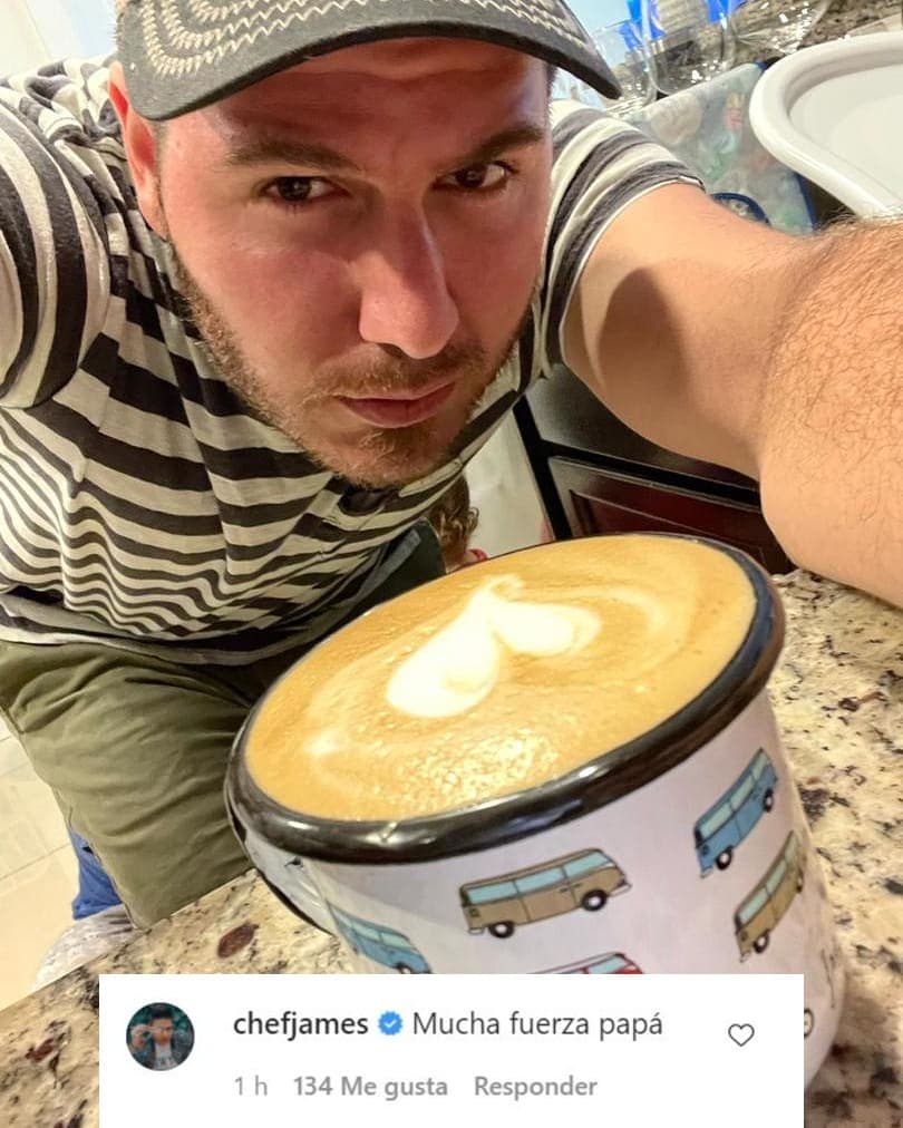 El chef James Tahhan quiso dejarle sus buenos deseos: "Mucha fuerza, papá", le recomendó.