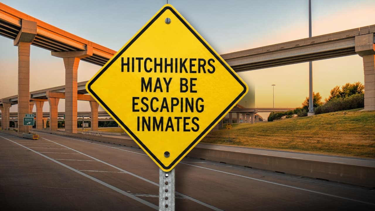 <h3 class="cms-H3-H3">1. “Hitchhikers May Be Escaping Inmates”</h3> Vas por
<b> una carretera cercana a una prisión</b> y ves a alguien al borde del camino pidiendo aventón.
<br>Entonces aparece este cartel:
<b>“Hitchhikers May Be Escaping Inmates”, es decir, “Las personas que piden aventón podrían ser presos fugados”.</b>
<br>
<b>Ahí está la razón de una señal tan extraña:</b> poner sobre aviso a quienes circulan cerca de instalaciones penitenciarias antes de detenerse por un desconocido.
<br>
<b>La palabra clave es “podrían”: </b>no anuncia que haya una fuga en curso ni significa que cualquiera que pida transporte sea un fugitivo.
<br>
<b>TxDOT la reconoce oficialmente como la señal W17-9T </b>y establece incluso su diseño, con letras negras sobre fondo amarillo.