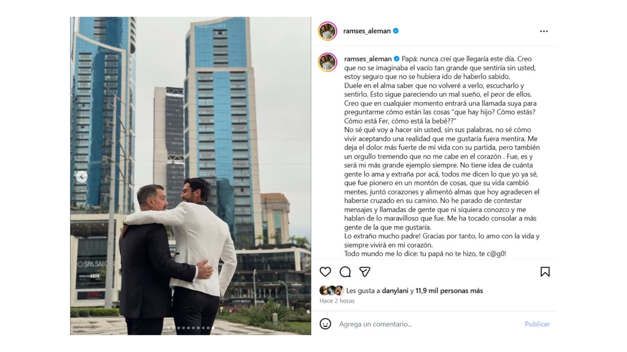 Así despidió Ramsés Alemán a su papá.